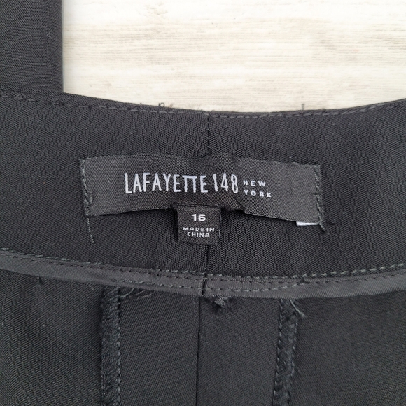 Lafayette 148 Contemporary Stretch Wool Menswear Pant Black Trouser Women's 16 - Picture 6 of 11